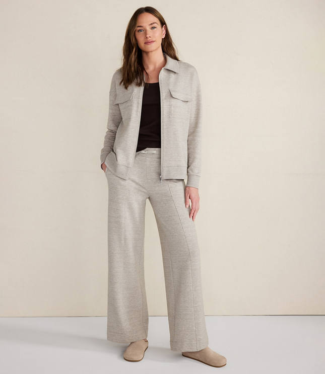 Haven Well Within Fleece Pintuck Cropped Wide Leg Pants