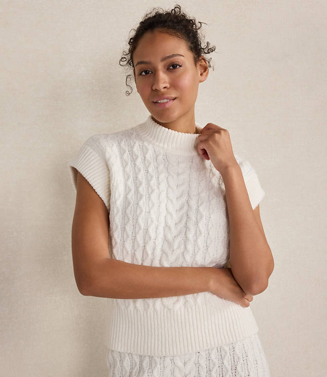 Haven Well Within Organic Cotton Blend Cable Sweater Vest