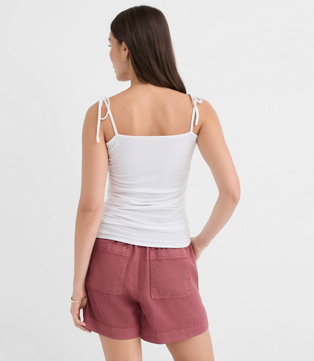 Tie Strap Ruched Tank Top