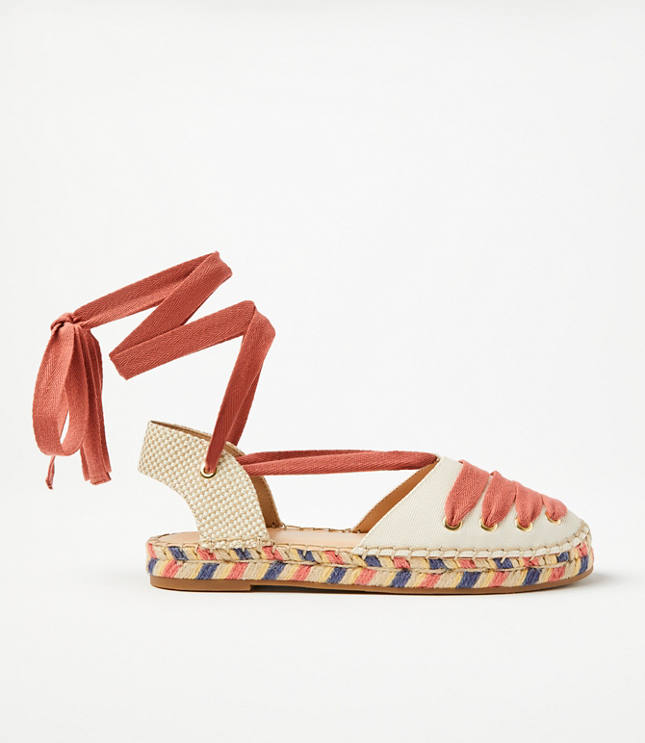 Loft Lace Up Flat Espadrilles