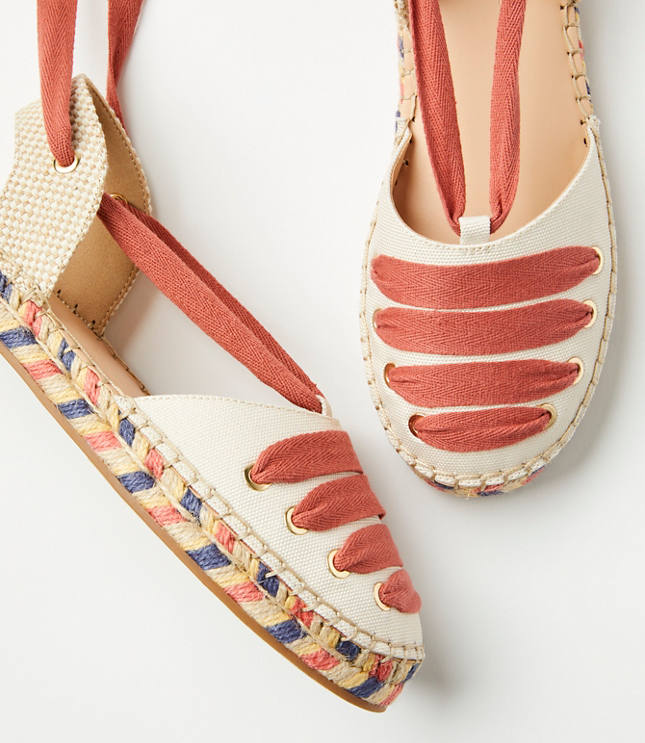 Lace Up Flat Espadrilles