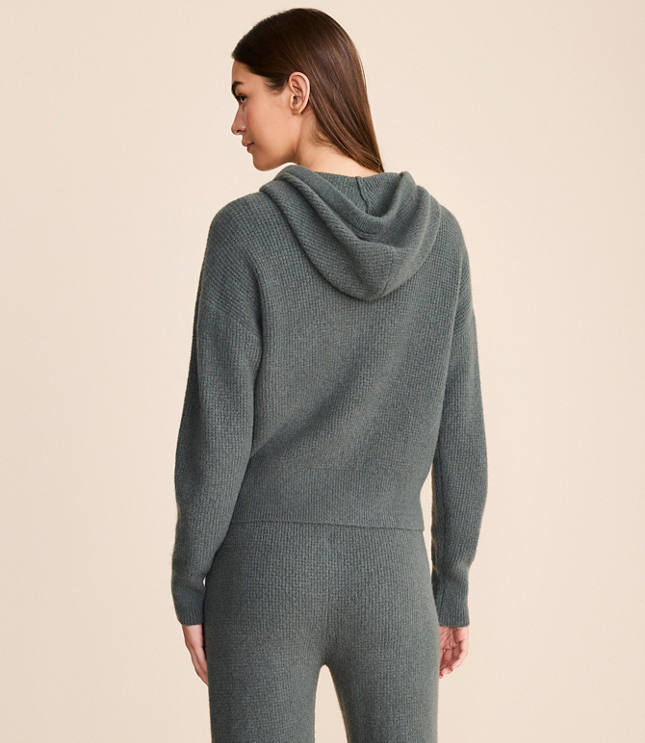 Lou & Grey Heathered Waffle Cloudstitch Zip Hoodie