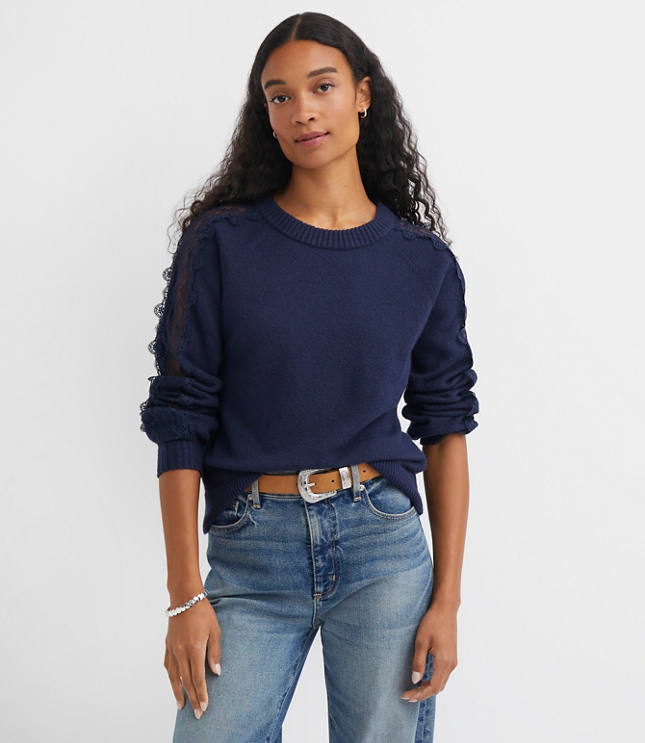 Lace Sleeve Sweater