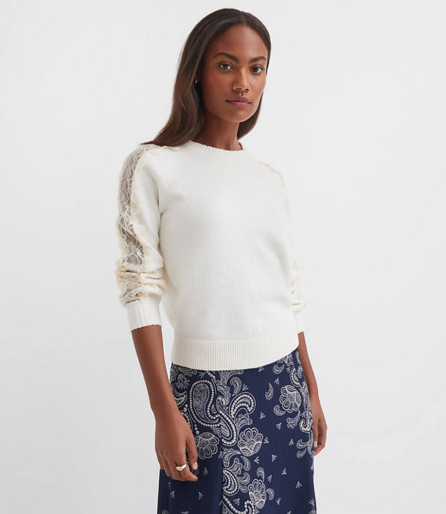 Lace Sleeve Sweater