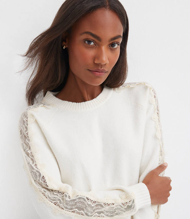 Lace Sleeve Sweater