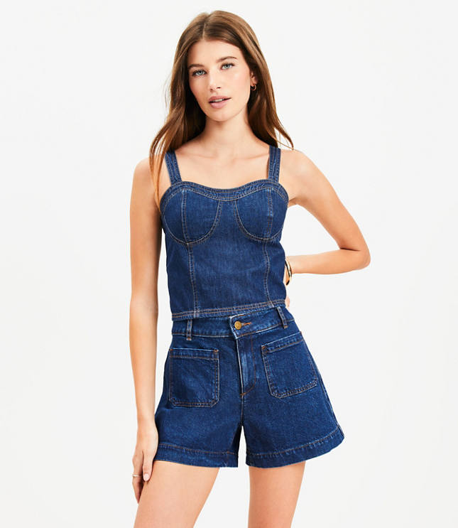 Chambray Bustier Top