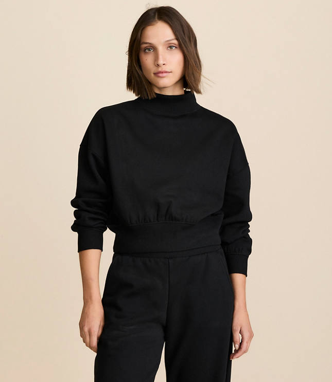 Lou & Grey Elite Fleece Mock Neck Sweatshirt