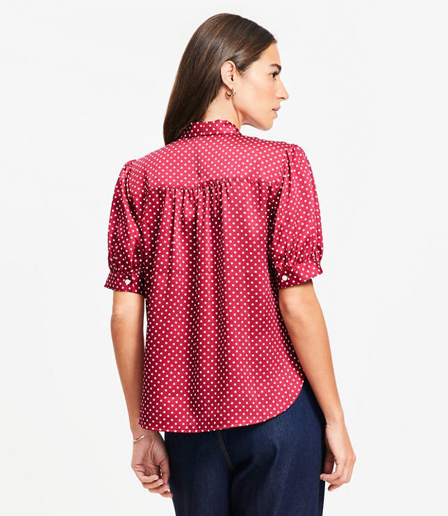 Dotted Bow Blouse