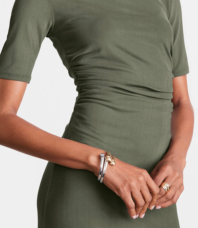 LOFT Versa Mesh Midi Dress
