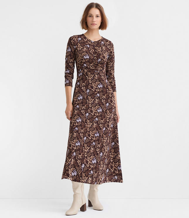 Garden Ruched Bodice Midi Dress