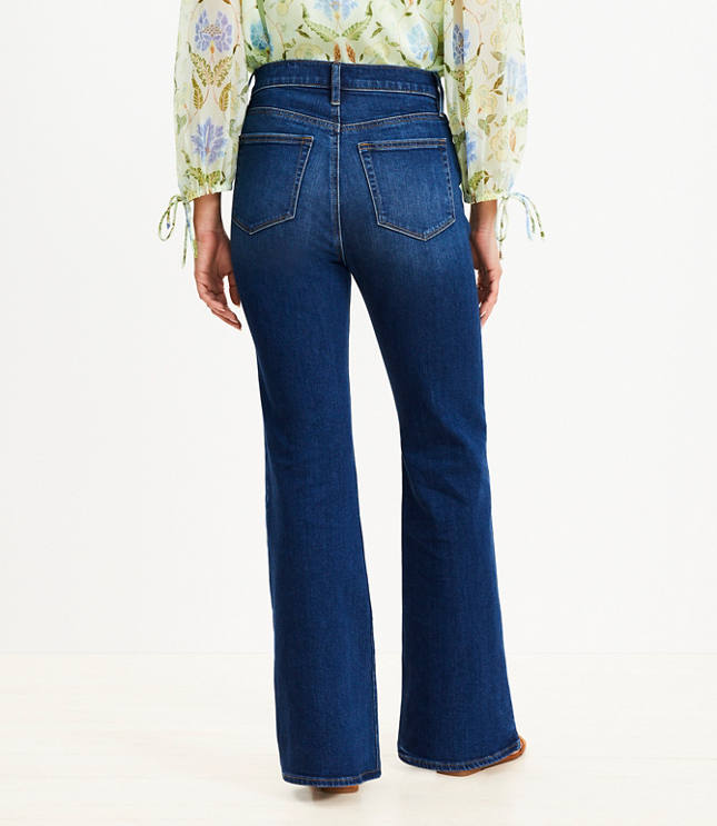 High Rise Relaxed Flare Jeans Medium Wash