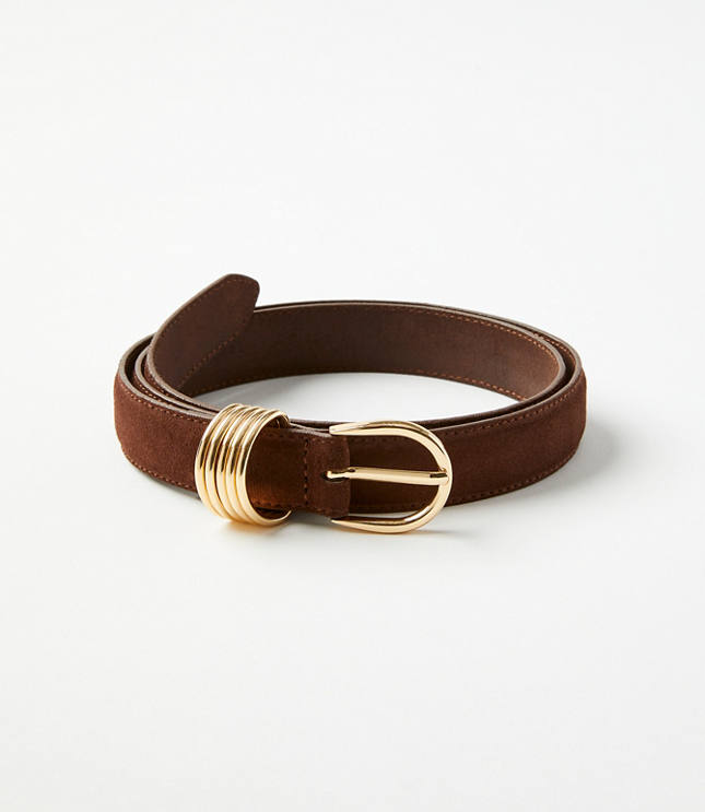 Suede Stacked Metal Keeper Belt