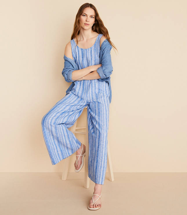 Lou & Grey Striped Linen Cotton Jumpsuit