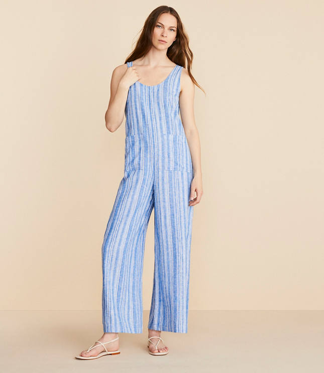 Lou & Grey Striped Linen Cotton Jumpsuit