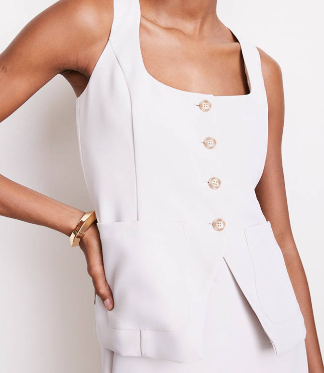 LOFT Versa Crepe Drape Tank Pocket Vest
