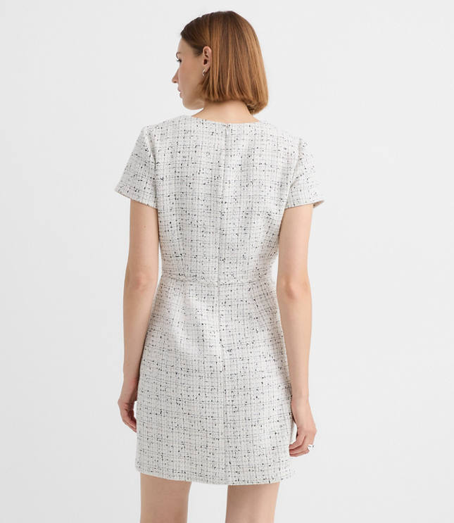 Tweed Short Sleeve Mini Dress