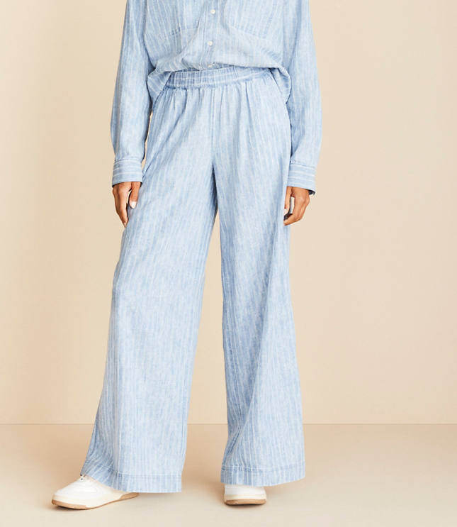 Petite Lou & Grey Striped Straight Pants