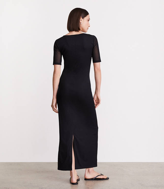LOFT Versa Stretch Mesh Midi Dress