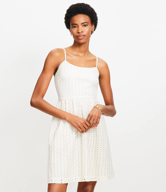 Petite Eyelet Strappy Mini Pocket Dress