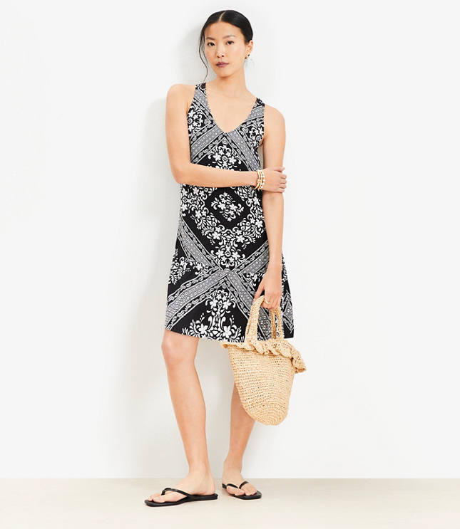 Tiled Criss Cross Back Mini Dress