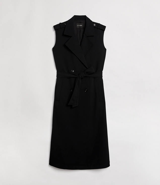Petite LOFT Versa Crepe Drape Trench Vest