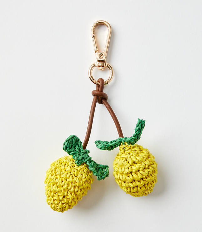 Straw Lemon Bag Charm