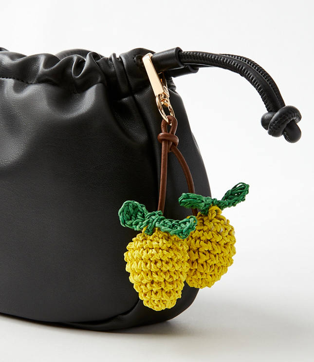 Straw Lemon Bag Charm
