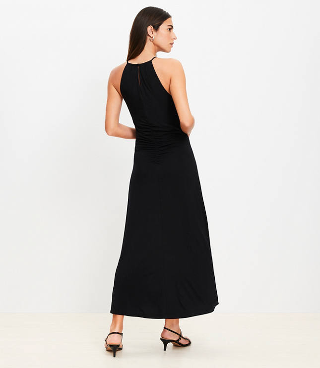 Ruched Midi Halter Dress