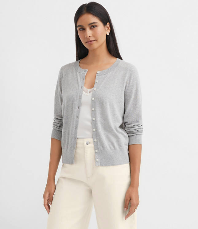 Petite Modern Crew Neck Cardigan
