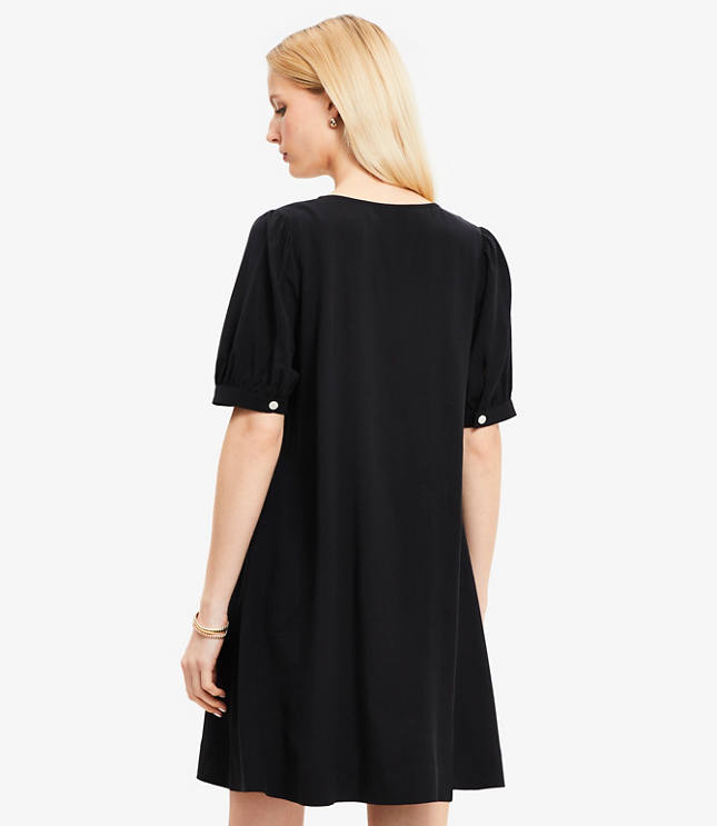 Petite Collared Button Mini Dress