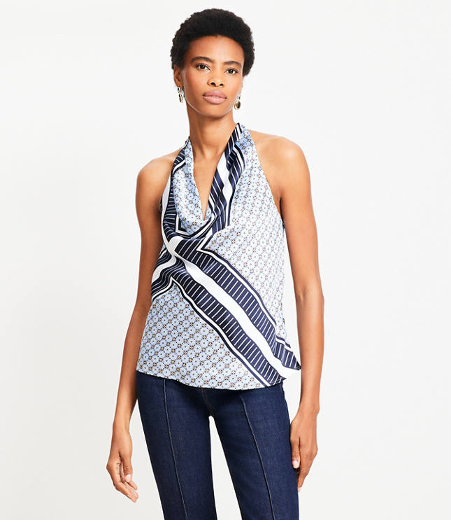 Petite Foulard Satin Cowl Neck Cami