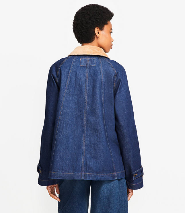 Denim Barn Jacket in Dark Rinse Wash