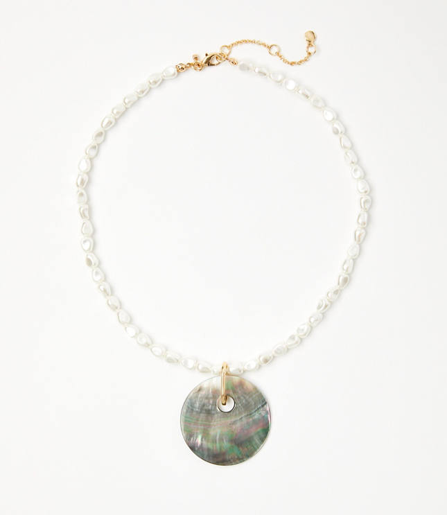 Pearlized Shell Statement Necklace