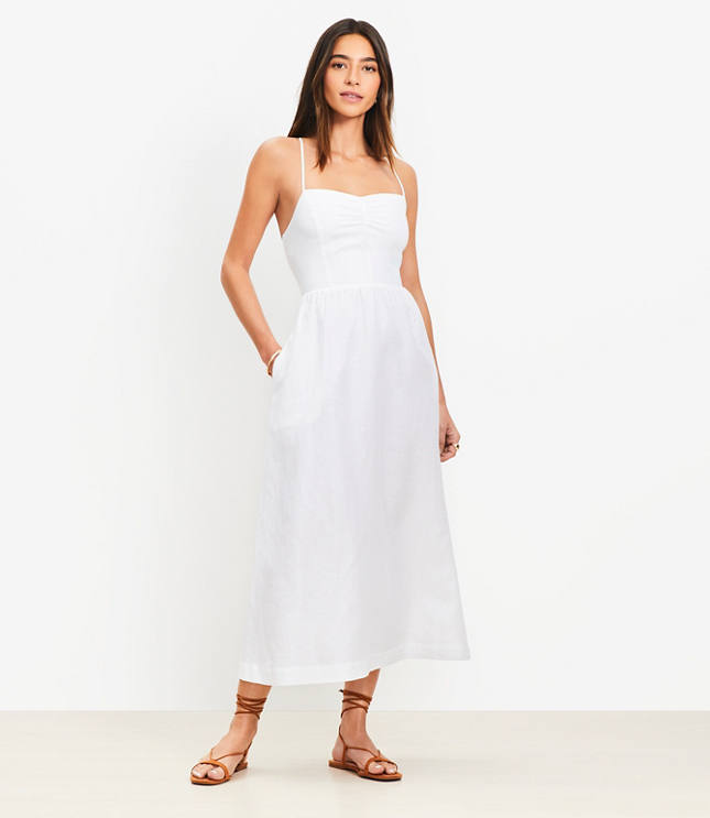 LOFT Beach Strappy Back Midi Dress