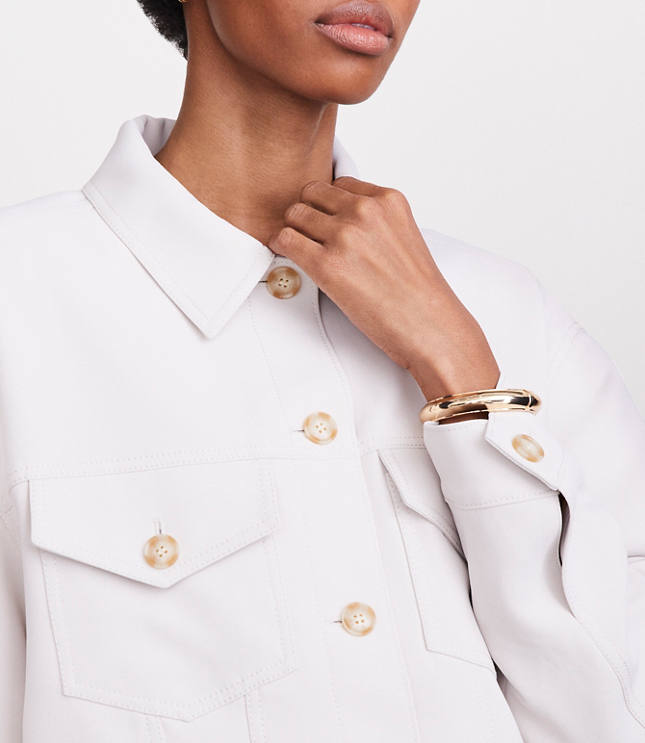 Petite LOFT Versa Crepe Drape Trucker Jacket