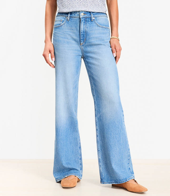 Curvy High Rise Wide Leg Jeans Vintage Indigo