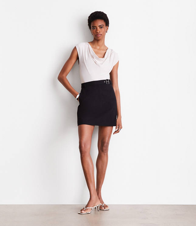 Petite LOFT Versa Seasonless Stretch Mini Pocket Skirt