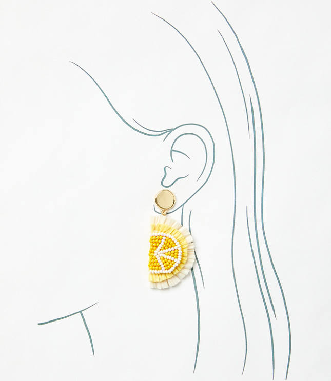 Lemon Raffia Drop Earrings