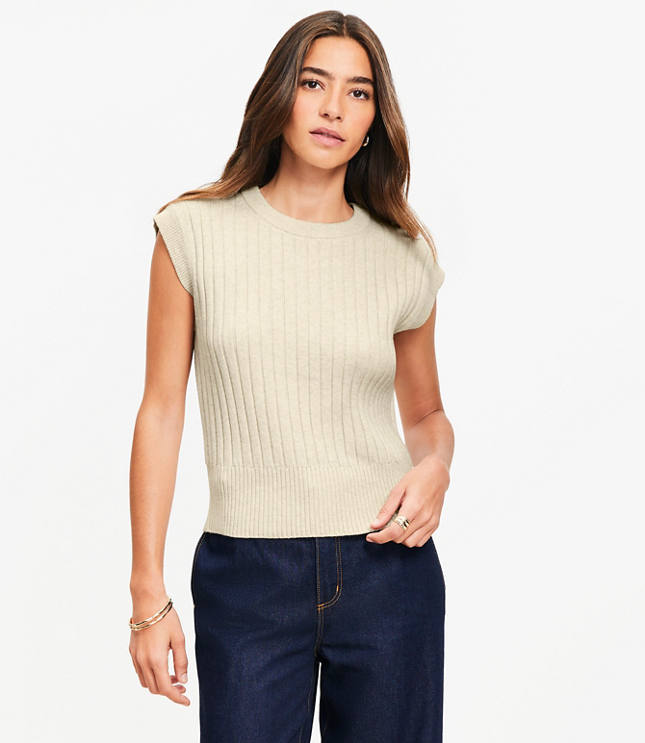 Heathered Ribbed Wedge Sweater