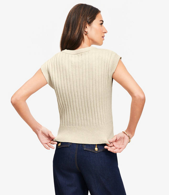 Heathered Ribbed Wedge Sweater