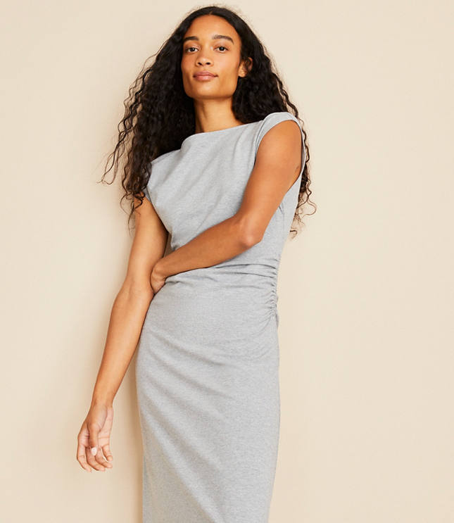 Lou & Grey Heathered Softened Boatneck Maxi Dress