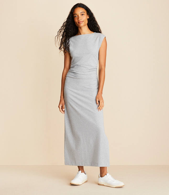 Lou & Grey Heathered Softened Boatneck Maxi Dress