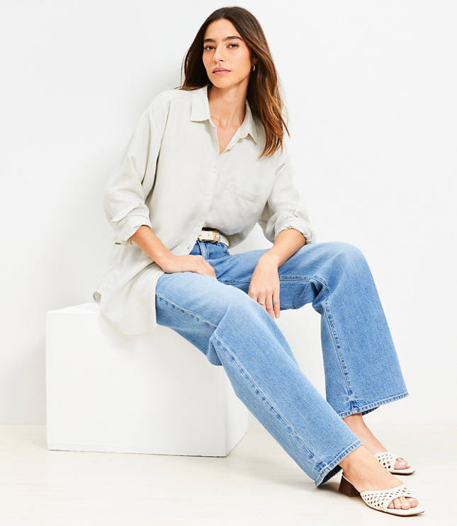 Linen Blend Everyday Oversized Pocket Shirt