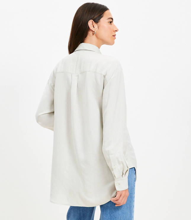 Linen Blend Everyday Oversized Pocket Shirt