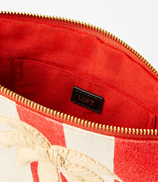 Palm Tree Striped Pouch