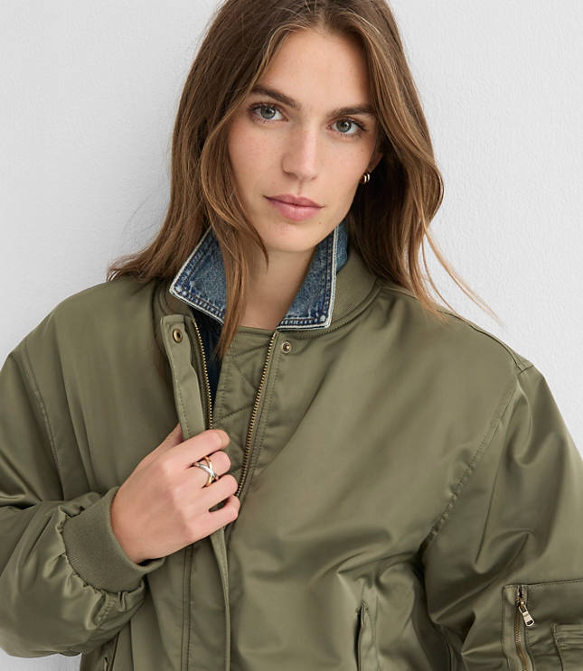 Petite Twill Bomber Jacket
