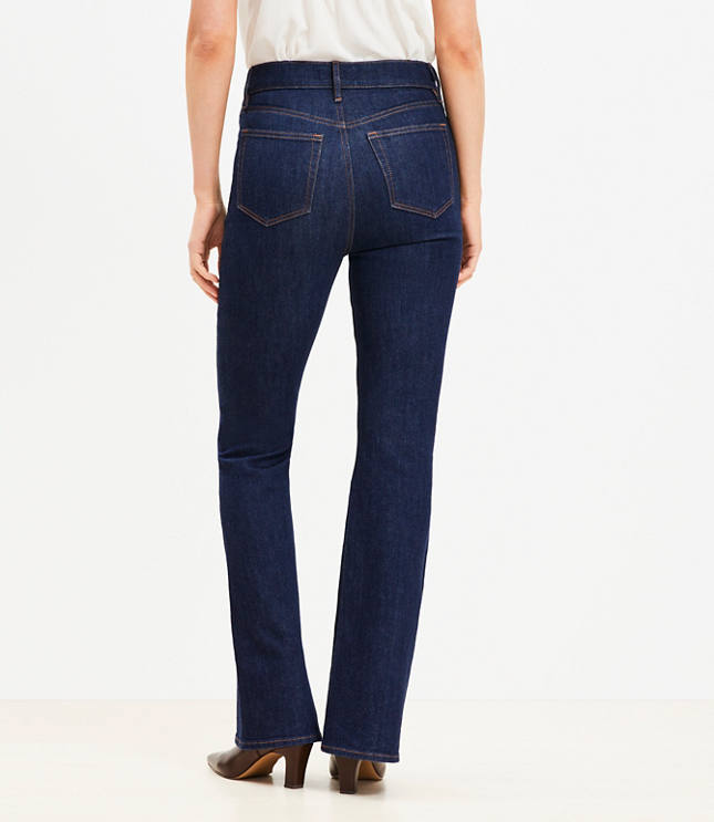 Petite Pintucked High Rise Slim Flare Jeans Classic Rinse Wash