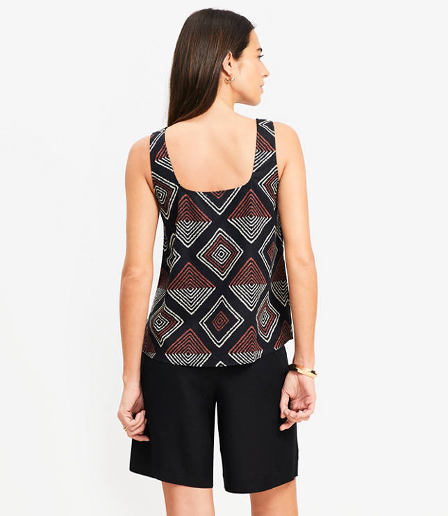 Zig Zag Linen Blend Easy Tank Top