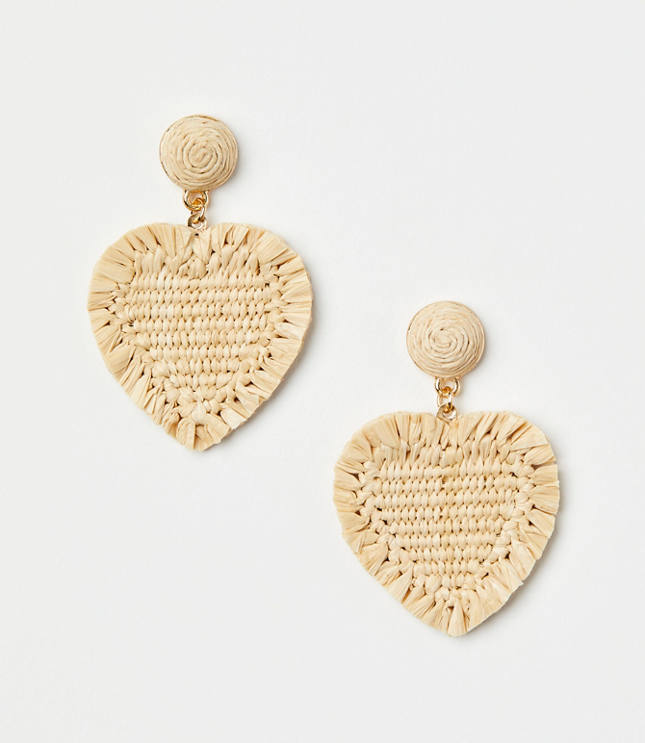 Raffia Heart Earrings