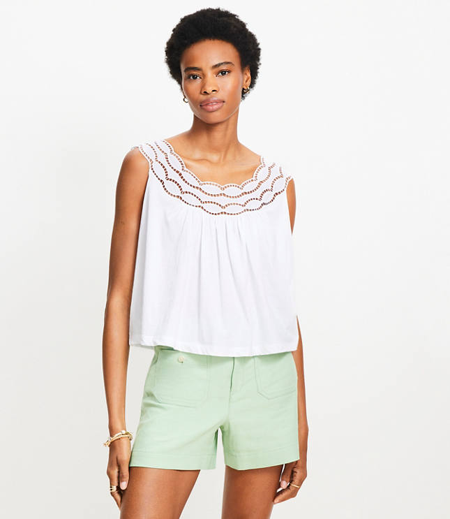 Petite Cutout Lace Tank Top